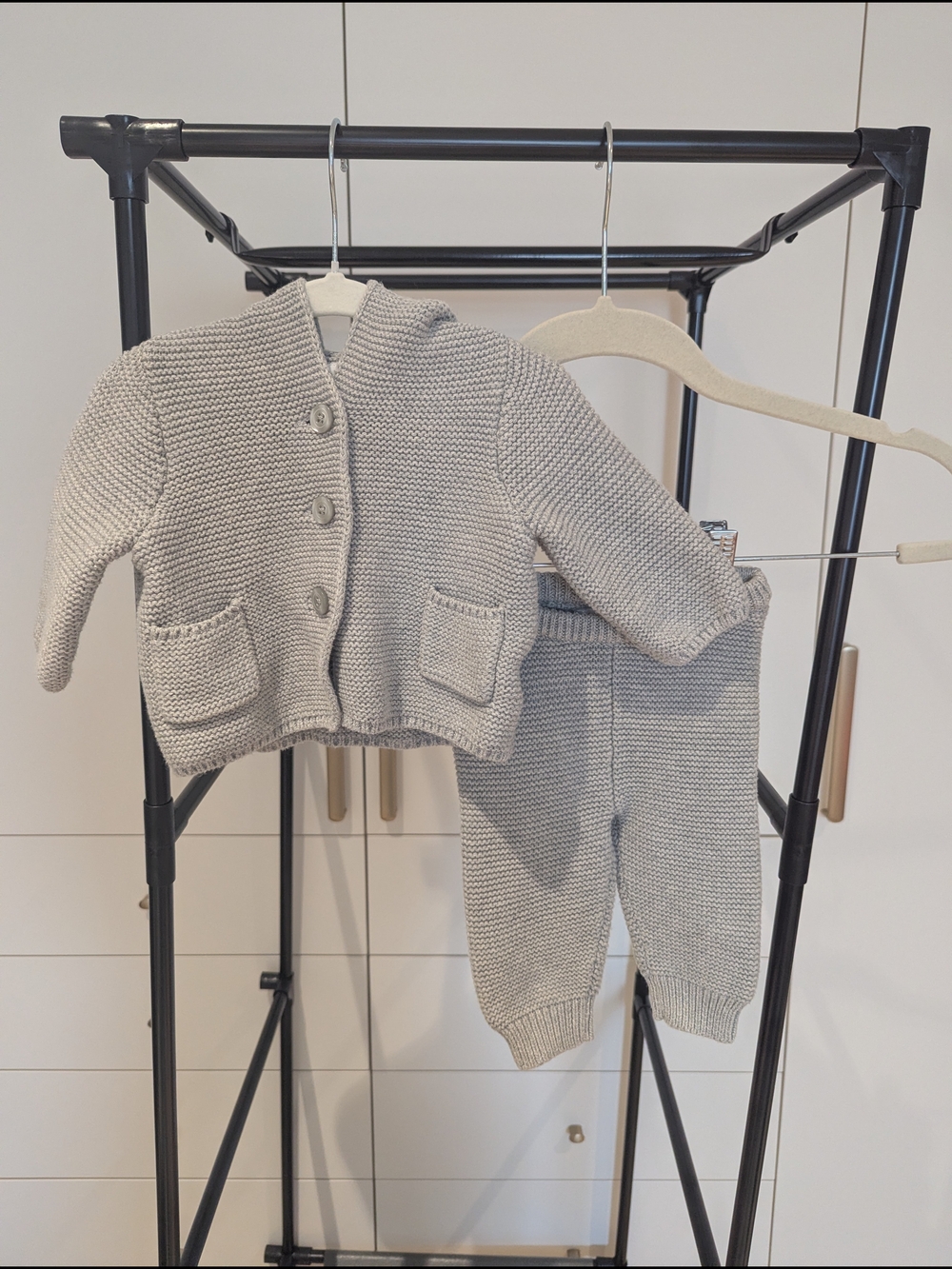 GAP Baby Light Gray Knit Cardigan Matching Set